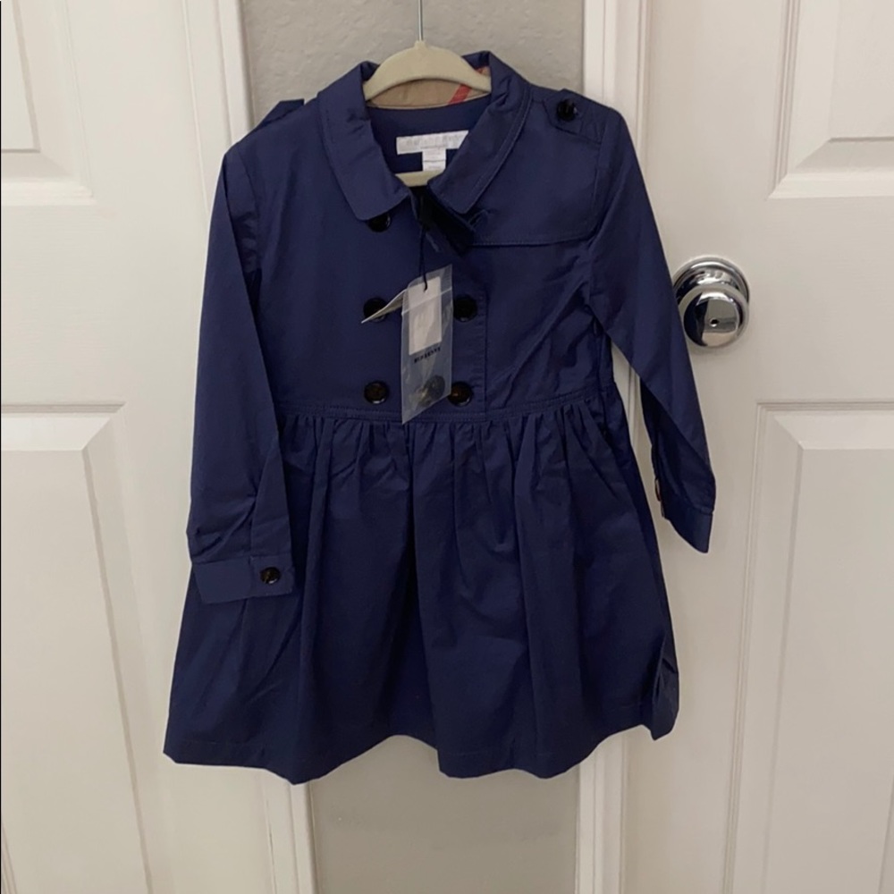 4T Navy Blue Burberry Trench Dress